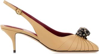 Valentino Garavani Beige Leather Panthea Pumps