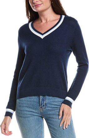 Forté Cashmere Thermal Tipped V-Neck Cashmere-Blend Sweater