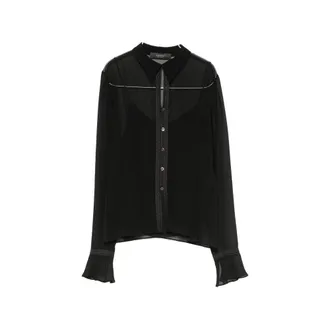 Gucci Lace-trim Sheer Blouse