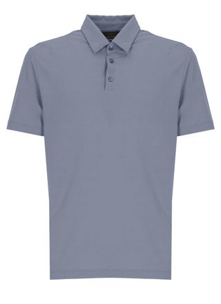 Zanone Blue Cotton Polo Shirt