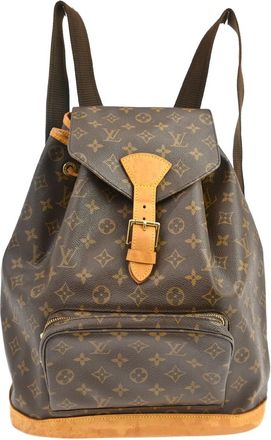 Louis Vuitton Vintage Montsouris Backpack Monogram Canvas Brown Canvas Backpack Bag (Pre-Owned)