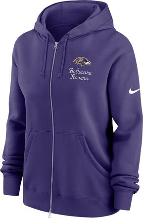 Nike Baltimore Ravens Phoenix Rewind Nike Womens NFL Full-Zip Hoodie in Purple | 01D652M8G-AU3