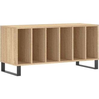 vidaXL Mueble Discos Madera Contrachapada Roble Sonoma 100x38x48 Cm Vidaxl