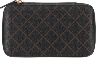 By Malene Birger Kleine schoudertas met rits en bloemenprint - Zwart