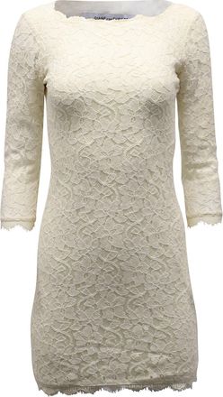 Diane Von F&uuml;rstenberg Diane Von Furstenberg Lace Bodycon Dress in Cream Rayon