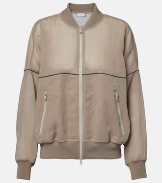 Brunello Cucinelli Cotton organza bomber jacket