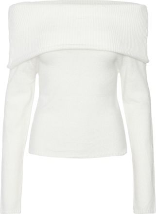 Pieces Womens Pcriko Ls Off Shoulder Knit Bc Jumper, Cloud Dancer, M