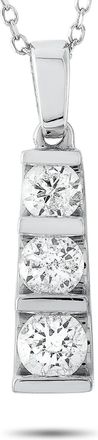 Luxury Bazaar 14K White Gold 0.50ct Diamond Pendant Necklace