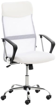 Clp Silla de oficina giratoria regulable en Simil cuero Blanco
