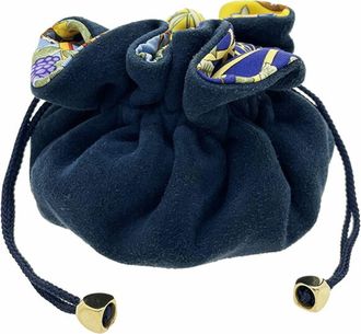 Herm&egrave;s Multi-Color Navy Suede Pouch (Pre-Owned)