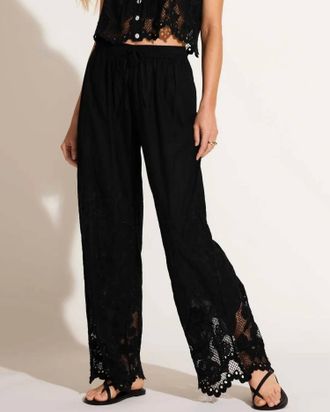 Vitamin A Flora Pant In Black Beachside Broderie