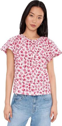 CeCe by Cynthia Steffe Short Sleeve Front Keyhole Raglan Top Womens Clothing Rose Cerise : XL, Cotton