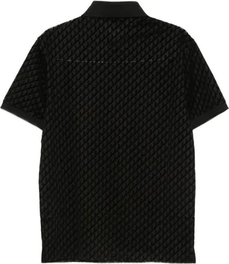 Emporio Armani Monogram Jacquard Polo - Black