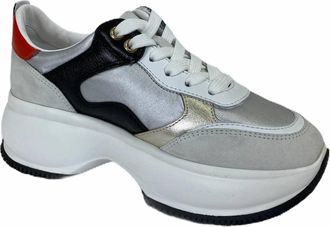 Hogan Maxi I Active Sneakers - Dames - Sneakers - Grijs - 38 1/2 EU - Leer - Schoenen