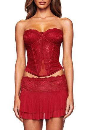 I.AM.GIA Demi Lace Corset Top in Deep Red at Nordstrom, Size Xx-Small