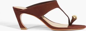 Schutz Womens Maisie Nubuck Sandal In Chestnut Brown