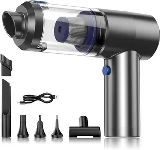OEM Aspirapolvere Per Auto 4 In 1: Aspirazione E Soffiaggio, Rimozione Briciole, Aspirapolvere Portatile Ricaricabile, Purificatore DAria, Nero