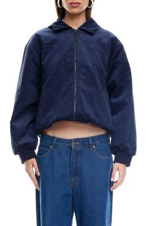 Lioness Corduroy Bomber Jacket in Midnight at Nordstrom Rack, Size X-Large