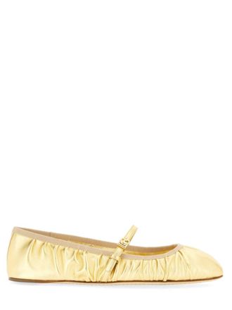 Dolce & Gabbana Golden Logo Ballet Flats