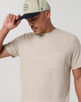 Vuori Clothing Short Sleeve Micro Waffle T-Shirt - Relaxed Fit | Desert Heather | Medium