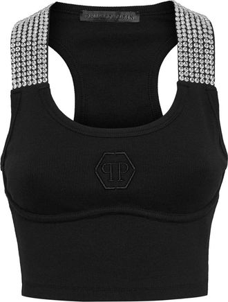Philipp Plein Tanktop - Dames - Tops zonder mouwen - Zwart - M - Katoen - Tops