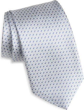 David Donahue Neat Silk Tie in Gray at Nordstrom