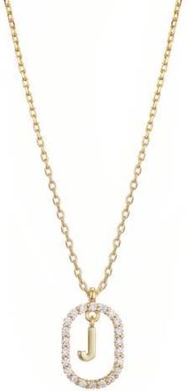 Adornia Floating Letter Initial Cubic Zirconia Pendant Necklace in Gold-J at Nordstrom Rack