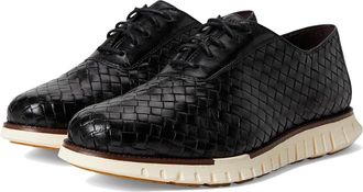 Cole Haan Zerogrand Remastered Woven Oxford Mens Lace Up Wing Tip Shoes Black/Dark Natural/Ivory : 10.5 D - Medium, Lace/Leather