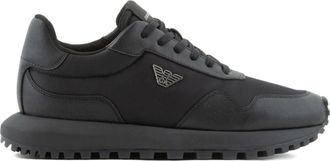 Emporio Armani Logo Sneakers - Heren - Sneakers - Zwart - 46 EU - Nylon - Schoenen