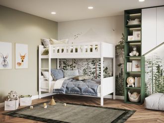 Flair Bea Bunk Bed in White | Size: Single