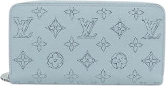 Louis Vuitton Pre-owned Mahina Calf Long Wallet - Dames - Vintage Accessoires - Blauw - ONE Size - Leer - Vintage