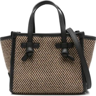 Gianni Chiarini Miss Marcella Herringbone Tote Bag - Dames - Handtassen - Zwart - ONE Size - Wol - Tassen