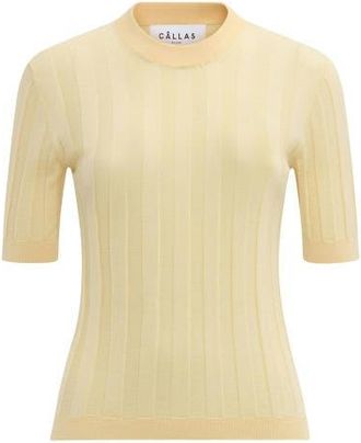 C&acirc;llas Milano DEEDA Crewneck rib sweater Yellow at Nordstrom, Size X-Small