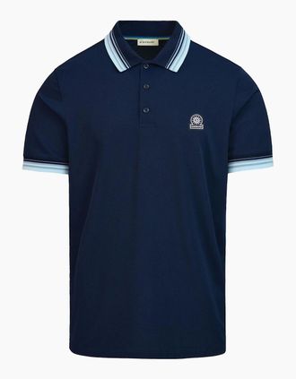 Sandbanks Mens SANDBANKS GRADIENT RIB POLO NAVY - Size: 42