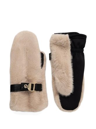 Joseph Ribkoff buckle faux-fur gloves - Neutrals