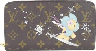 Louis Vuitton Azur Brown Coated Canvas Long Wallet (Bi-Fold) (Pre-Owned)