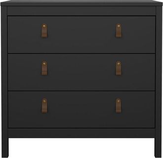 Furniture To Go Cómoda 3 cajones negro mate L82,3 cm - barcelone