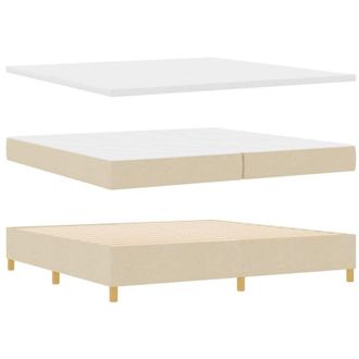 vidaXL Vidaxl - Cama Con Somier Y Colch&oacute;n Gris Oscuro 90x190 Cm De Tela Crema