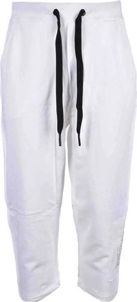 Takeshy Kurosawa Cropped White Tracksuit Pants With Elastic Waistband And Functional Pockets