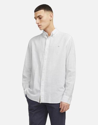 Jack & Jones Mens Jack & Jones Mens Blusummer Shield Long Sleeve Shirt - White - Size: 44/Regular