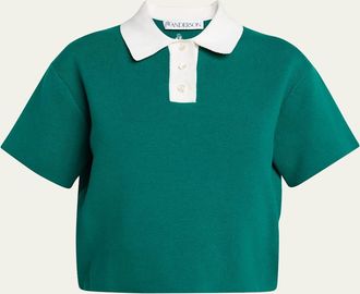 J.W.Anderson Two-Tone Cropped Polo Top