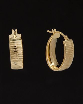 Italian Gold, Inc 14K Italian Gold Ribbed Oval Hoops