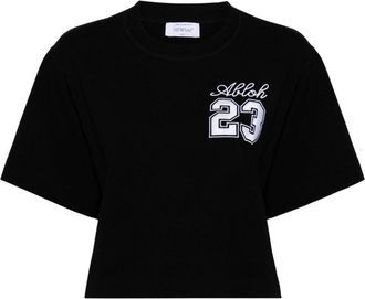 Off-white 23-print cotton T-shirt - women - Cotton - L - Black