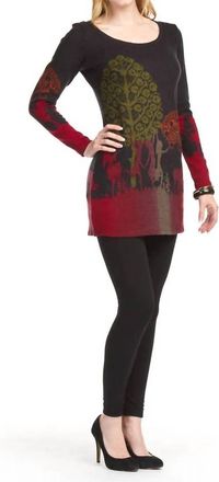 Papillon Long Sleeve Playing In The Garden Sweater Dress In Charcoal