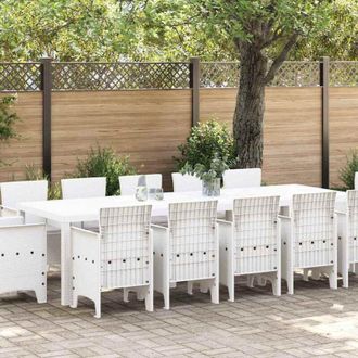 vidaXL Conjunto De Comedor De Jard&iacute;n 13 Pcs Blanco Y Gris Claro Vidaxl