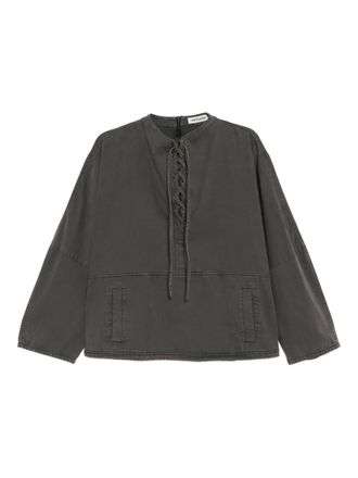 Low Classic lace up washed cotton sweatshirt - Grey