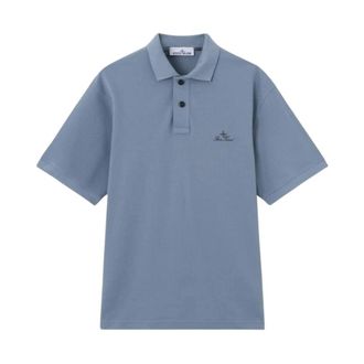 Stone Island Tops, Heren, Blauw, S, Katoen, Polo 2200001