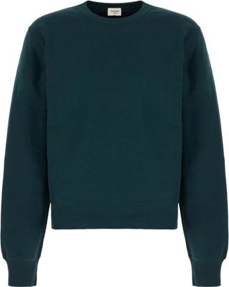 Saint Laurent Cassandre Sweatshirt - Heren - Sweatshirts - Groen - S - Katoen - Hoodies & sweatvesten