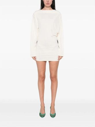 Jacquemus Boat Neck Open Back Dress - White
