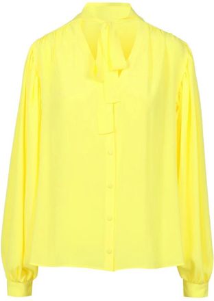 Msgm Acetaat en Zijden Blouse - Dames - Blouses - Geel - M - Overhemden